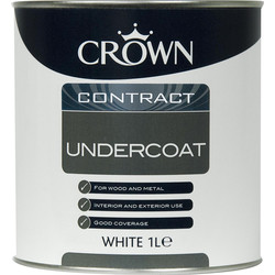 Crown Contract Undercoat Paint White 1L