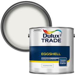 Dulux Trade Eggshell Paint Pure Brilliant White 2.5L