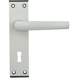 Lockworks / Lockworks Oxford Black End Cap Aluminium Door Handle Lock Satin