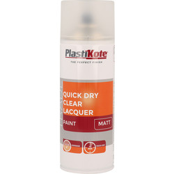 Plastikote Plastikote Quick Dry Clear Lacquer Spray Paint Matt 400ml - 56142 - from Toolstation