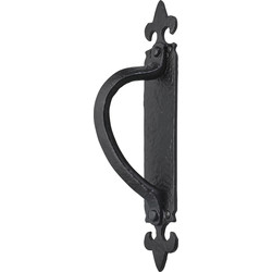 Old Hill Ironworks Old Hill Ironworks Fleur de Lys Cranked Pull Handle 265mm x 45mm - Left Hand - 56147 - from Toolstation