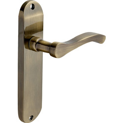Designer Levers Capri Door Handles Latch Antique Brass - 56343 - from Toolstation