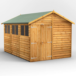 Power / Power Overlap Apex Shed 12' x 8' Double Doors