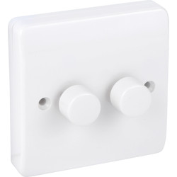 MK MK Intelligent White Dimmer Switch 2 Gang 2 Way 300W - 56699 - from Toolstation