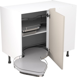 Kitchen Kit Flatpack Slab Kitchen Cabinet Pull Out Base Blind Corner Unit Ultra Matt Light Grey 1000mm Left Hand