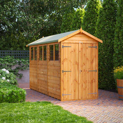 Power / Power Overlap Apex Shed 12' x 4' Double Doors