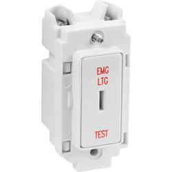 Crabtree Rockergrid 20A Key Switch Module 1 Way "EMG LTG TEST" DP