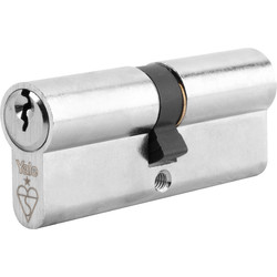 Yale Yale 1 Star 6 Pin Double Euro Cylinder 40-10-50mm Nickel - 57641 - from Toolstation