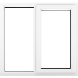 Crystal / Crystal Casement uPVC Window Right Hand Opening Next To a Fixed Light 1190mm x 1190mm Clear Double Glazing White