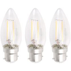 Meridian Lighting LED Filament Candle Lamp 2W BC (B22d) 230lm - 57819 - from Toolstation