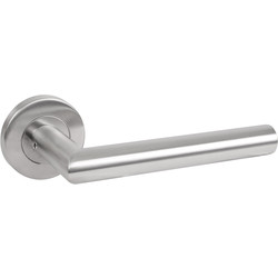 Eclipse Stainless Steel Lever On Rose Door Handles Satin - 57853 - from Toolstation