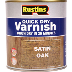Rustins / Rustins Quick Dry Varnish Satin 500ml Oak