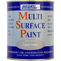 Bedec Multi Surface Paint Satin Light Grey 750ml