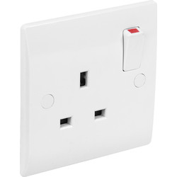 Axiom DP Low Profile Switched Socket 1 Gang