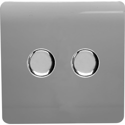 Trendiswitch Light Grey 2 Gang LED Dimmer Switch 2 Gang