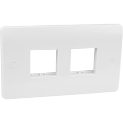 Scolmore Click Click Mode Grid Front Plate 2 Gang 4 Grid - 58416 - from Toolstation