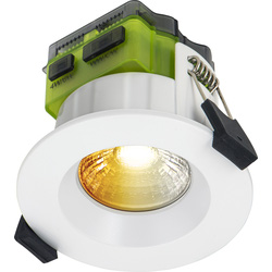 Luceco FType Mk2 Dim2Warm Fire Rated LED Downlight White 4/6W 460/690lm IP65 CCT Regressed
