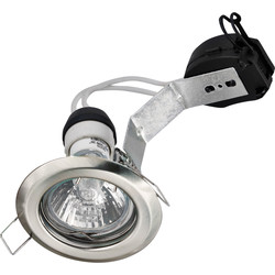Halolite GU10 Pressed Contractor Dimmable Downlight Kit Satin Nickel - 58716 - from Toolstation