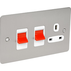 Axiom / Flat Plate 45A DP Switch & 13A Switched Socket 