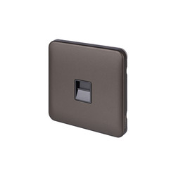 Schneider Electric Lisse Mocha Bronze Screwless Telephone Socket