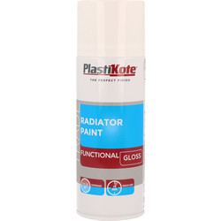 Plastikote Plastikote Radiator Paint Spray Paint 400ml Gloss White - 59446 - from Toolstation
