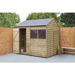 Forest Garden Overlap Pressure Treated Reverse Apex Shed 8' x 6'
