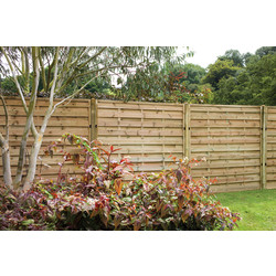 Forest Garden Pressure Treated Horizontal Hit & Miss Fence Panel 6' x 6'