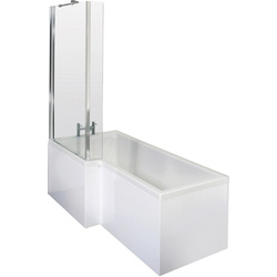 nuie L Shaped Shower Bath with Panel and Leg Set 1700mm Left Hand