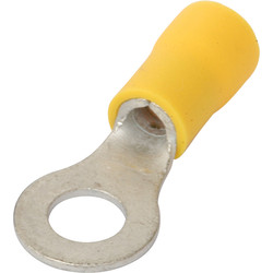 Ring Lug Connectors 6 x 6.4mm Yellow