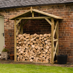 Forest / Forest Garden Large Apex Wall Log Store 214cm(h) x 209cm(w) x 86cm(d)