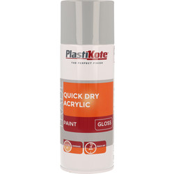 Plastikote Plastikote Quick Dry Acrylic Spray Paint 400ml Silver Grey - 60376 - from Toolstation