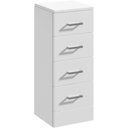 Nuie / nuie Mayford 4 Drawer Compact Floorstanding Unit Gloss White 300mm