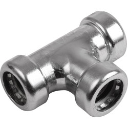 Pegler Yorkshire Pegler Yorkshire Tectite Sprint Chrome Push-Fit Equal Tee 15mm - 60486 - from Toolstation
