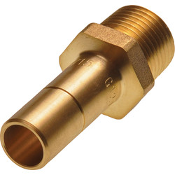 Hep2O Male Adaptor Brass Spigot 15mm x 1/2"
