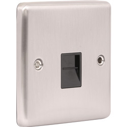 Wessex Electrical Wessex Brushed Stainless Steel Telephone Socket Slave - 60941 - from Toolstation