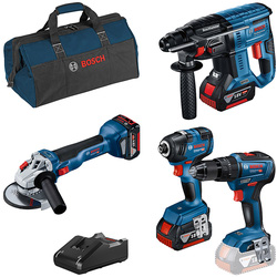 Bosch Bosch 18V Brushless 4 Piece Kit Supplied in Bag 3 x 4.0Ah - 61110 - from Toolstation