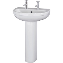 Nuie / nuie Ivo Basin & Pedestal 550mm 2 Tap Hole 