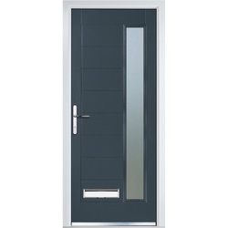 Crystal / Crystal Composite Door Long Glass Right Hand 920mm x 2055mm Obscure Glass Glazing Anthracite Grey