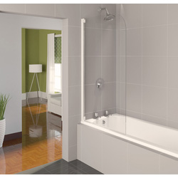 Aqualux / Aqualux Half Frame Bath Screen White Frame 800x1400mm