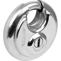 Sterling Sterling Stainless Steel Disc Padlock 70 x 9.5 x 17.5mm KA - 61753 - from Toolstation