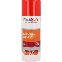 Plastikote Plastikote Quick Dry Acrylic Spray Paint 400ml Traffic Red - 61925 - from Toolstation