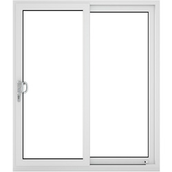 Crystal uPVC Sliding Patio Door Left Hand Open 1490mm x 2090mm Clear Double Glazed White