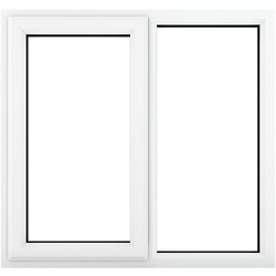 Crystal / Crystal Casement uPVC Window Left Hand Opening Next To a Fixed Light 1190mm x 1040mm Clear Double Glazing White