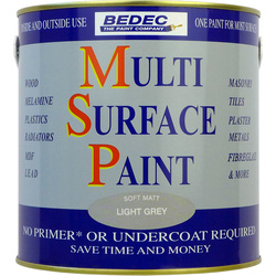 Bedec Bedec Multi Surface Paint Matt Light Grey 2.5L - 62052 - from Toolstation