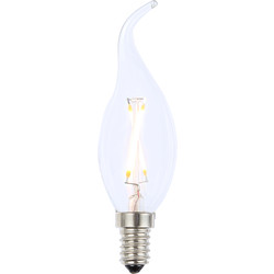 Inlight Vintage LED Flame Tip Candle Bulb Lamp 2W SES 200lm Clear - 62096 - from Toolstation