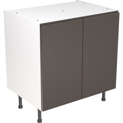 Kitchen Kit Flatpack J-Pull Kitchen Cabinet Base Unit Super Gloss Graphite 800mm