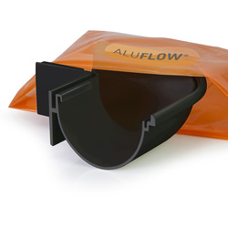 Aluflow Aluminium Half Round Deep Gutter 90° External Angle Black 115mm