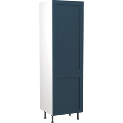 Kitchen Kit / Kitchen Kit Flatpack Shaker Kitchen Cabinet Tall Fridge & Freezer 70/30 Unit Ultra Matt Indigo Blue 600mm