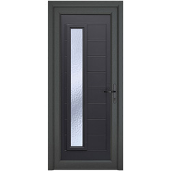 Crystal uPVC Front Door 1 Long Glass Monaco Grey/White Left Hand 920 x 2090mm Obscure Glass 920 x 2090 x 70