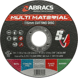 Abracs Multi Purpose Cutting Disc 115 x 1.6 x 22mm